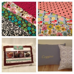 Custom Embroidered 12 x 16 Pillow Print on one side and solid coordinating fabric 